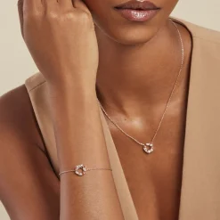 Bracelet Camelia Argent Rose Oxyde De Zirconium