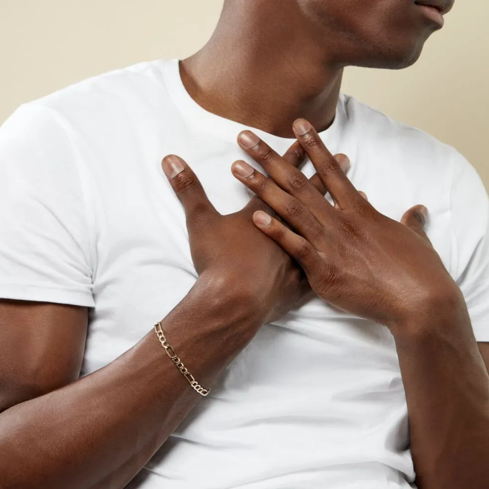 Bracelet Cameo Alternee 1/3 Or Jaune