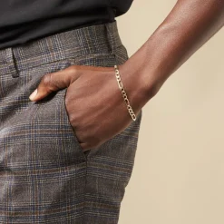 Bracelet Cameo Alternee 1/3 Or Jaune