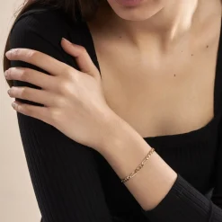 Bracelet Cameo Maille Alternée 1/3 Or Jaune