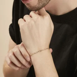 Bracelet Cameo Maille Alternée 1/3 Or Jaune