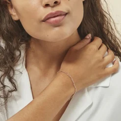 Bracelet Cameo Maille Alternee 1/3 Or Rose