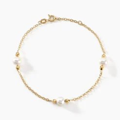 Bracelet Cannelle Or Jaune Perle De Culture