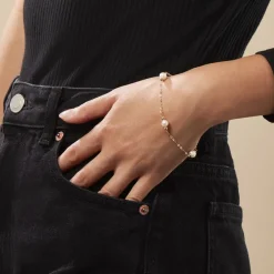 Bracelet Cannelle Or Jaune Perle De Culture