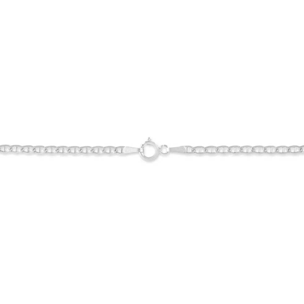 Bracelet Capucin Or Blanc Maille Marine Plate