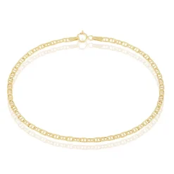 Bracelet Capucin Or Jaune Maille Marine Plate