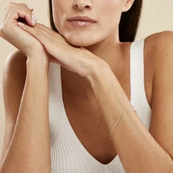 Bracelet Capucin Or Jaune Maille Marine Plate