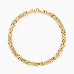 Bracelet Capucin Or Jaune Maille Marine Plate