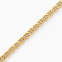 Bracelet Capucin Or Jaune Maille Marine Plate