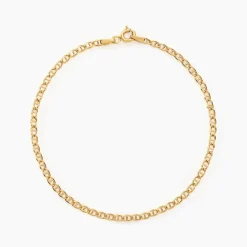 Bracelet Capucin Or Jaune Maille Marine Plate