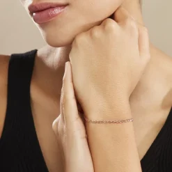 Bracelet Capucin Or Rose Maille Marine Plate