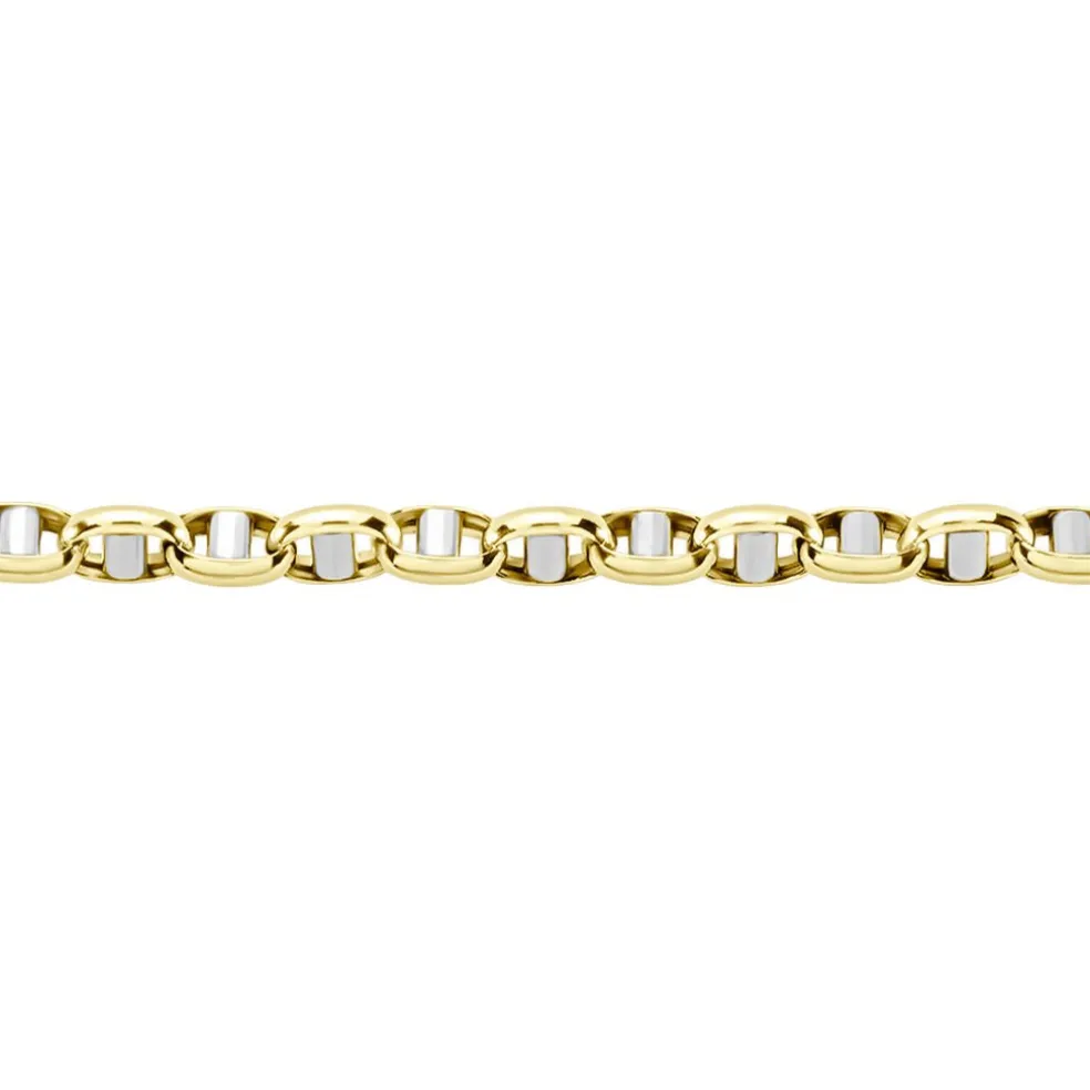 Bracelet Carlo Or Bicolore Maille Marine Ronde