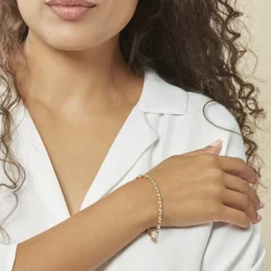 Bracelet Carlo Or Bicolore Maille Marine Ronde