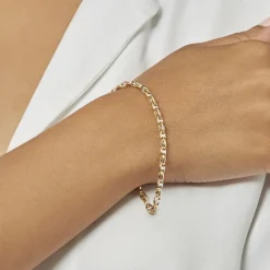 Bracelet Carlo Or Bicolore Maille Marine Ronde