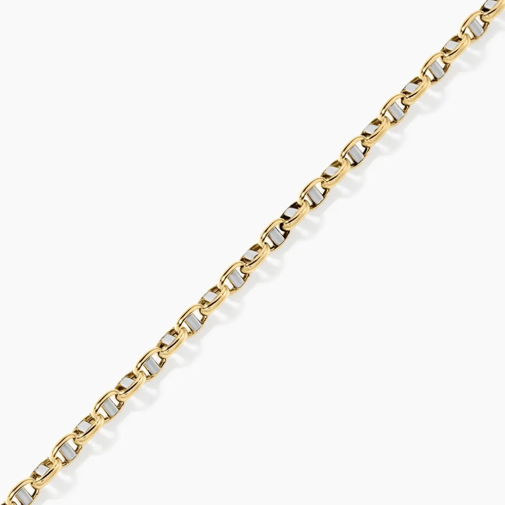 Bracelet Carlo Or Bicolore Maille Marine Ronde