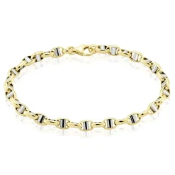 Bracelet Carlo Or Bicolore Maille Marine Ronde