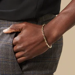 Bracelet Carlo Or Bicolore Maille Marine Ronde