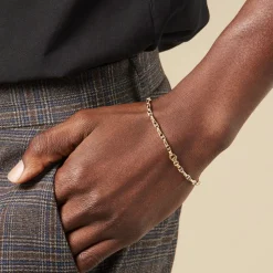 Bracelet Carlo Or Bicolore Maille Marine Ronde