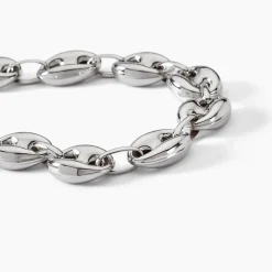 Bracelet Carrus Maille Grain De Cafe Argent Blanc