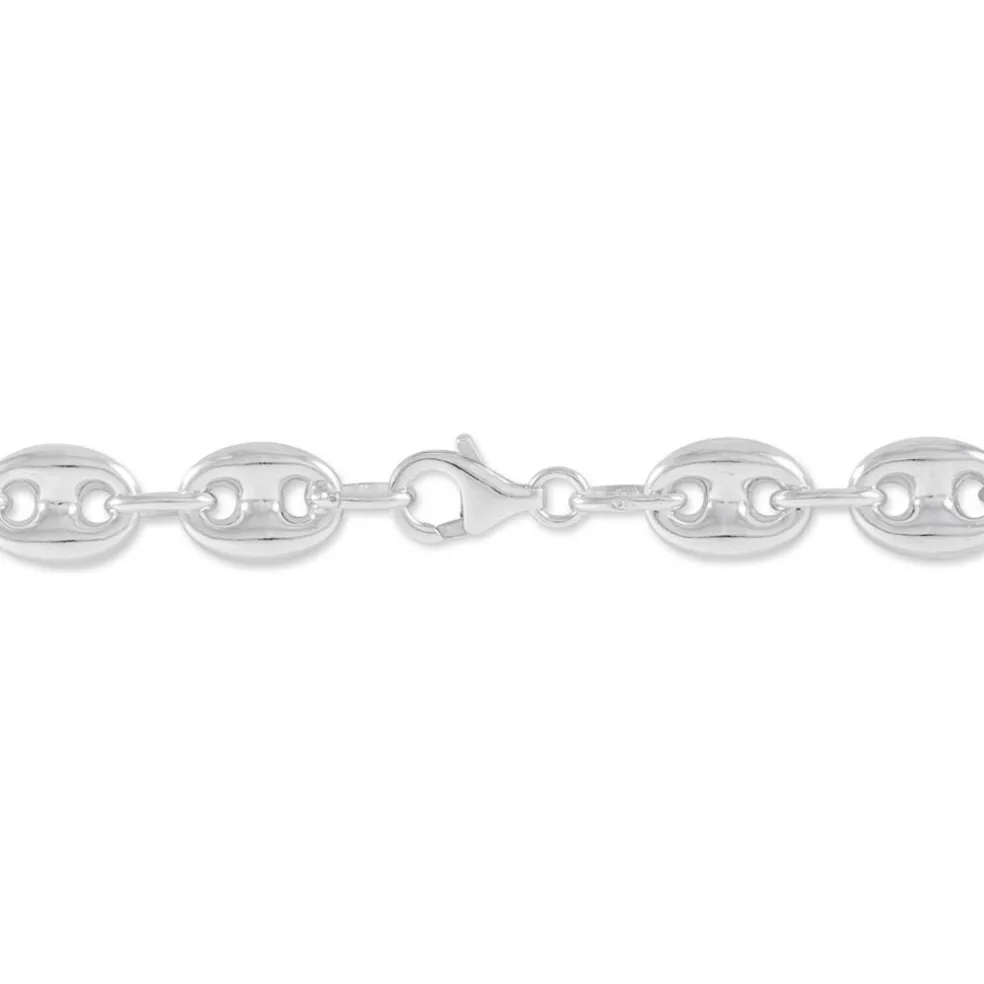 Bracelet Carrus Maille Grain De Cafe Argent Blanc