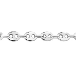 Bracelet Carrus Maille Grain De Cafe Argent Blanc