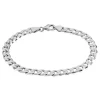 Bracelet Casper Maille Gourmette Argent Blanc