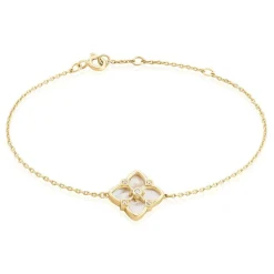 Bracelet Cassian Plaque Or Doré Nacre Oxyde De Zirconium