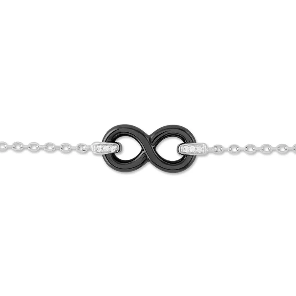 Bracelet Celinia Argent Blanc Céramique Et Oxyde De Zirconium