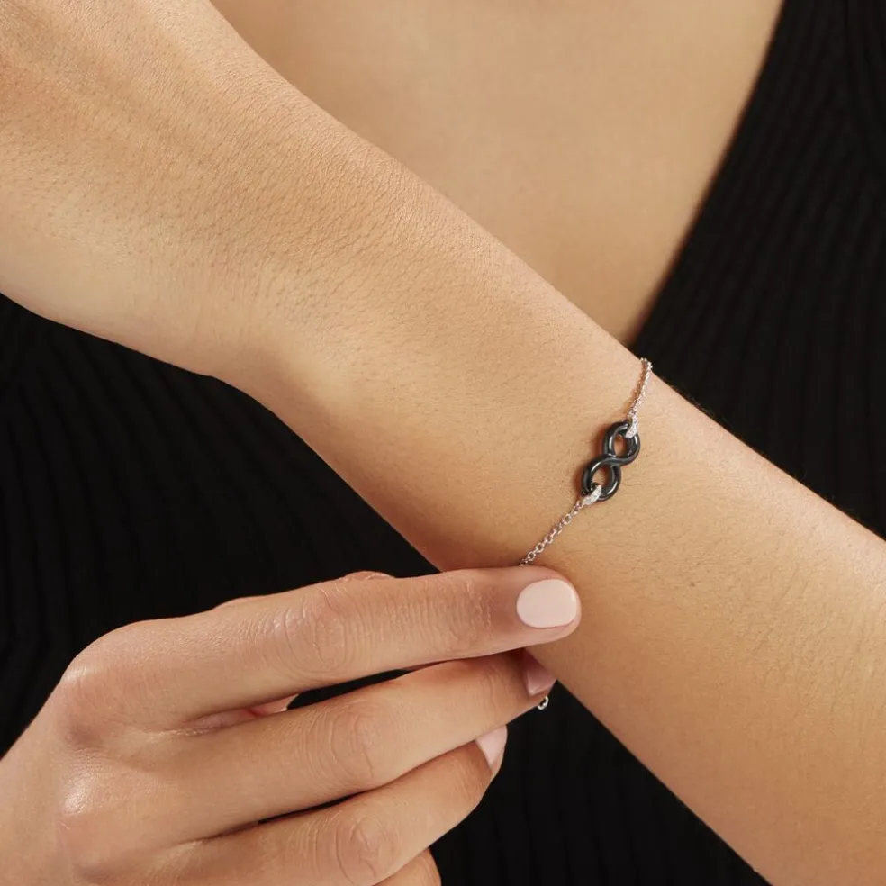 Bracelet Celinia Argent Blanc Céramique Et Oxyde De Zirconium