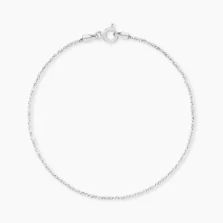Bracelet Cherame Maille Criss Cross Argent Blanc