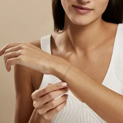 Bracelet Cherame Maille Criss Cross Argent Blanc