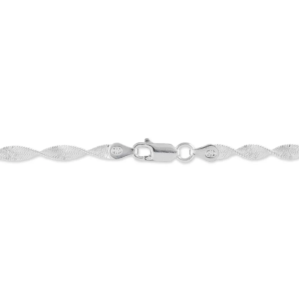 Bracelet Ciana Torsade Diamante Argent Blanc