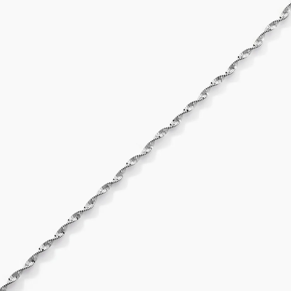 Bracelet Ciana Torsade Diamante Argent Blanc