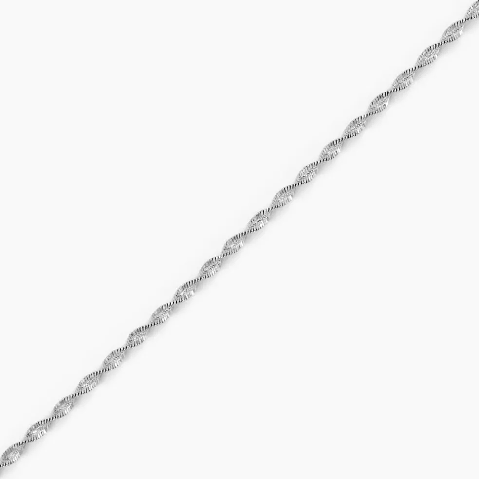 Bracelet Ciana Torsade Diamante Argent Blanc