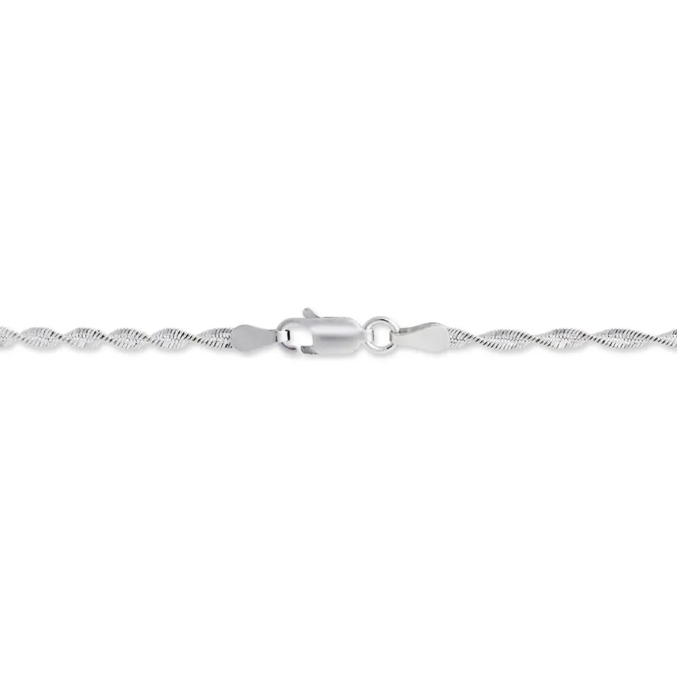 Bracelet Ciana Torsade Diamante Argent Blanc