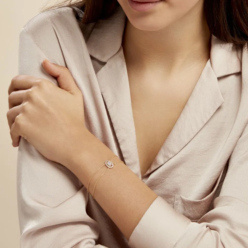 Bracelet Classical Plaqué Or Jaune Oxyde De Zirconium