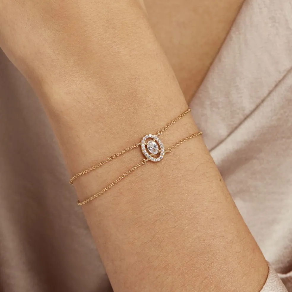 Bracelet Classical Plaqué Or Jaune Oxyde De Zirconium