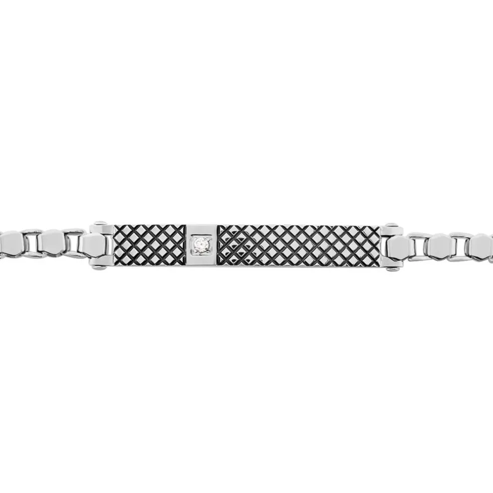 Bracelet Clement Acier Blanc Oxyde De Zirconium