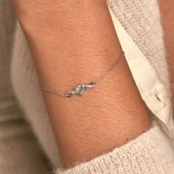 Bracelet Clothilde Or Blanc Topaze Oxyde De Zirconium