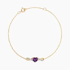 Bracelet Clothilde Or Jaune Améthyste Oxyde De Zirconium