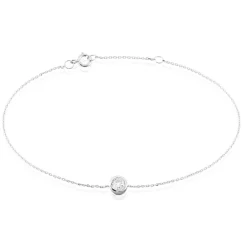 Bracelet Columbine Or Blanc Oxyde De Zirconium Blanc