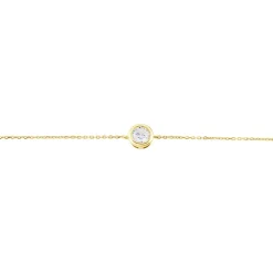 Bracelet Columbine Or Jaune Oxyde De Zirconium Blanc