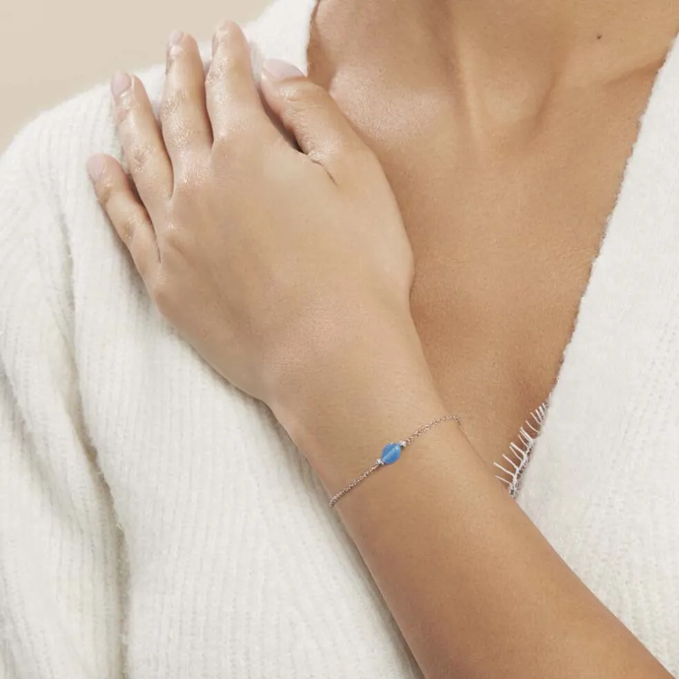 Bracelet Corelana Argent Blanc Pierre De Synthese