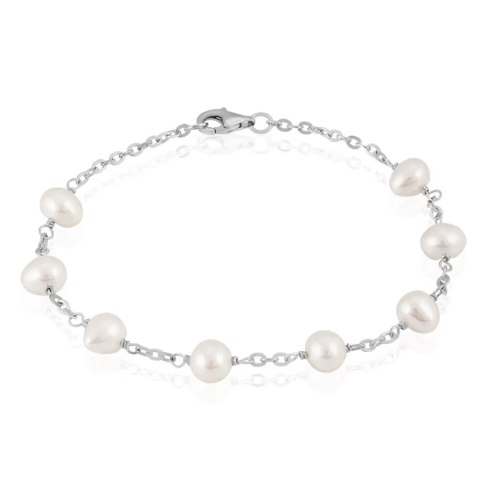 Bracelet Corentina Argent Blanc Perle De Culture
