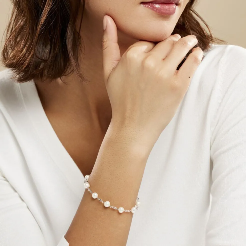 Bracelet Corentina Argent Blanc Perle De Culture