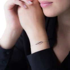 Bracelet Courbes Or Blanc Diamant