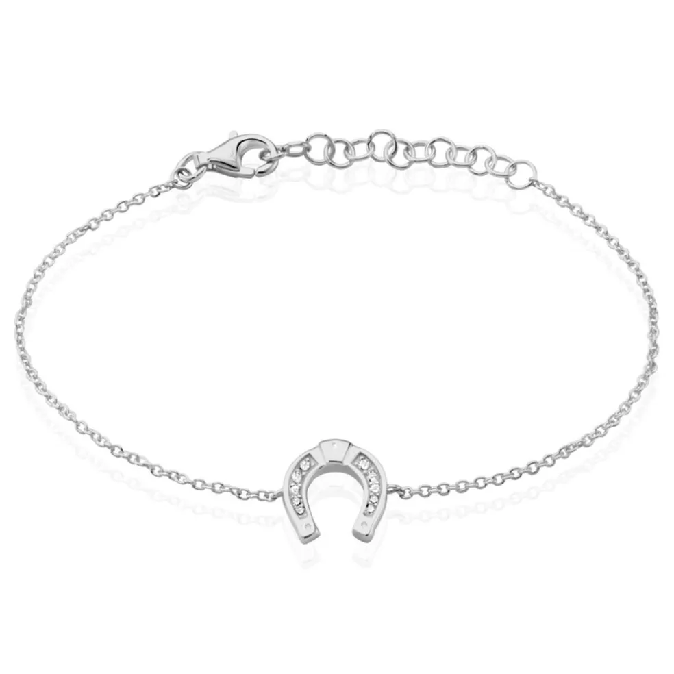 Bracelet Court Argent Blanc Centaures Oxyde De Zirconium