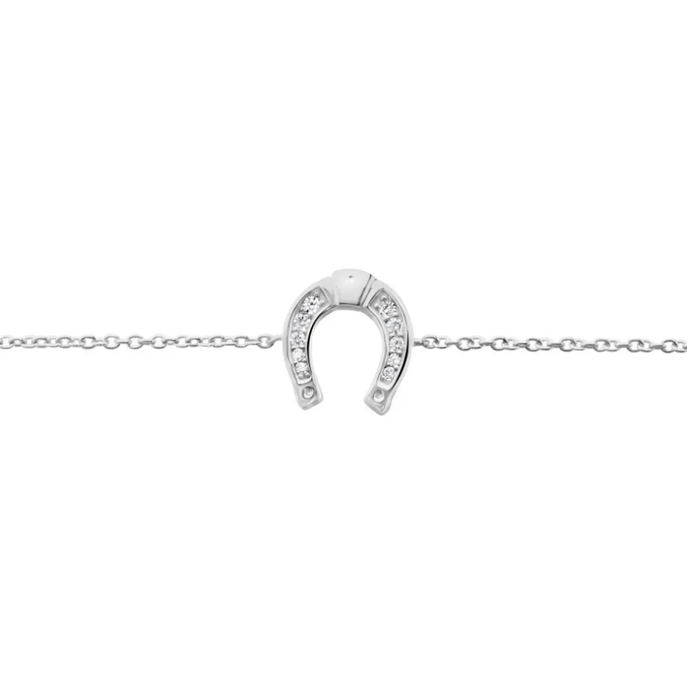 Bracelet Court Argent Blanc Centaures Oxyde De Zirconium