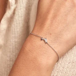 Bracelet Court Argent Blanc Giullia Oxyde De Zirconium