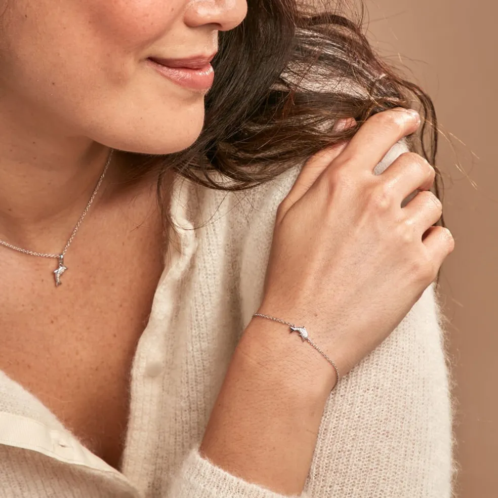 Bracelet Court Argent Blanc Giullia Oxyde De Zirconium